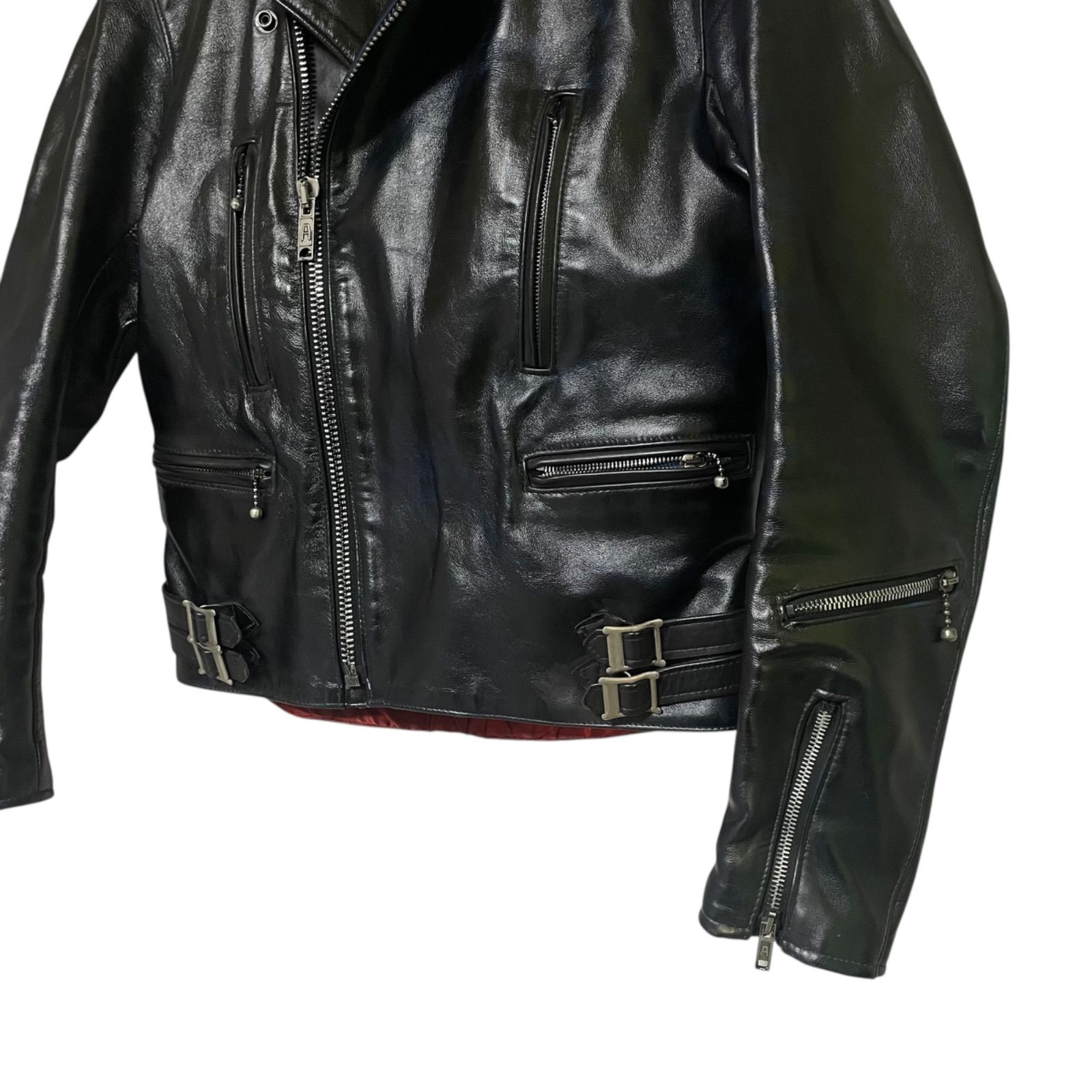 666 Triple Six Double Leather Riders 黒 36 黒金タグ トリプル