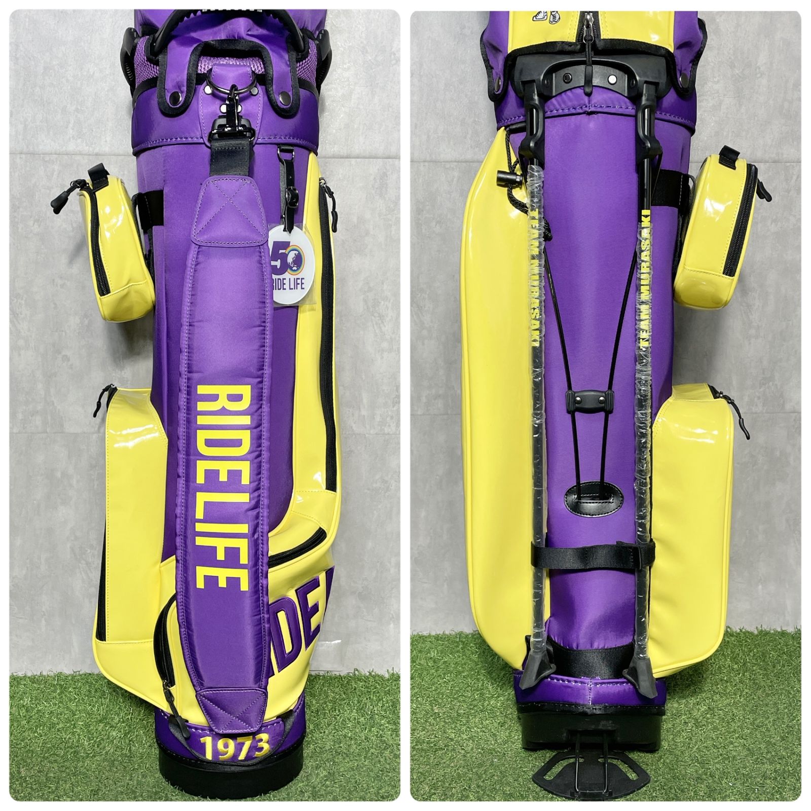 ムラスポ 50 RIDE LIFE キャディバッグ 紫と黄色 むさらきスポーツ