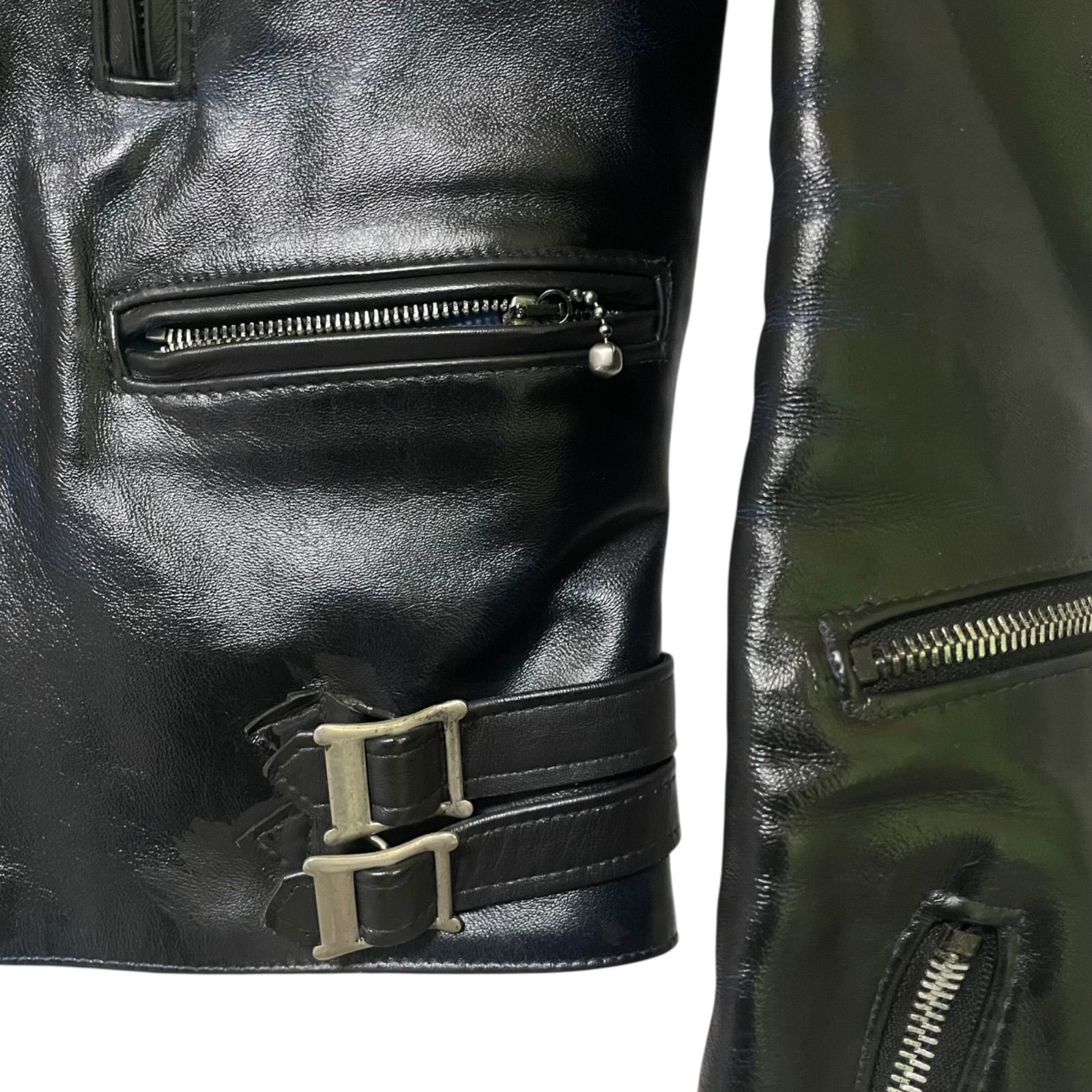 666 Triple Six Double Leather Riders 黒 36 黒金タグ トリプル