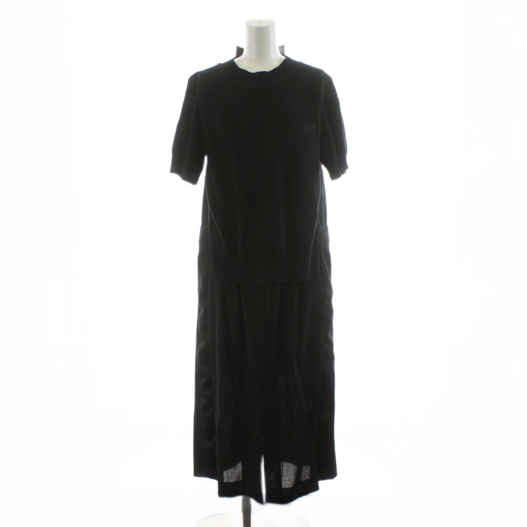 本日限定sacai suiting dress ワンピース サイズ2 21ss サカイ sacai 21SS Knit Suiting Dress ワンピース マキシ ロング 半袖