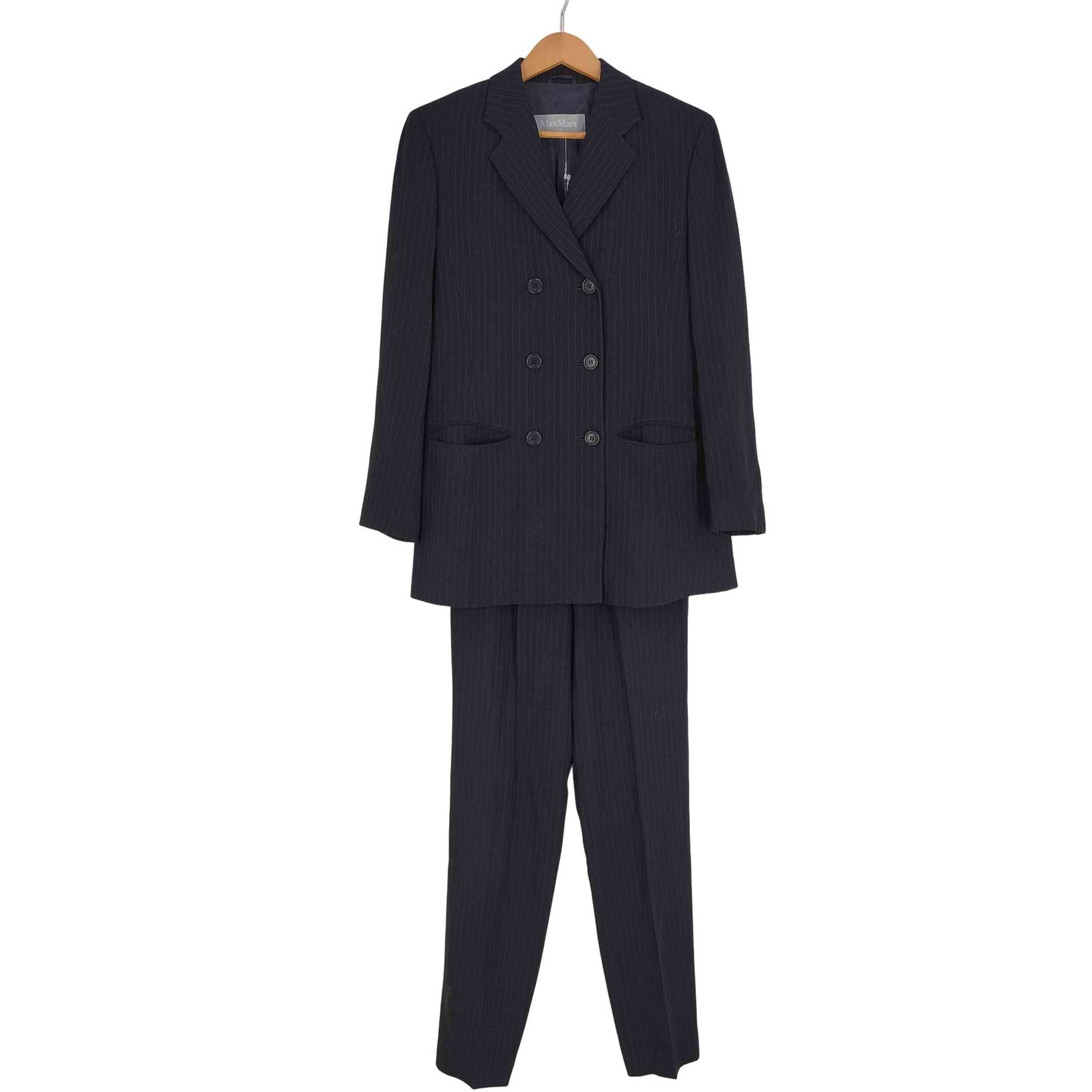 マックスマーラ MAX MARA 銀タグ ピンストライプ ダブルテーラード