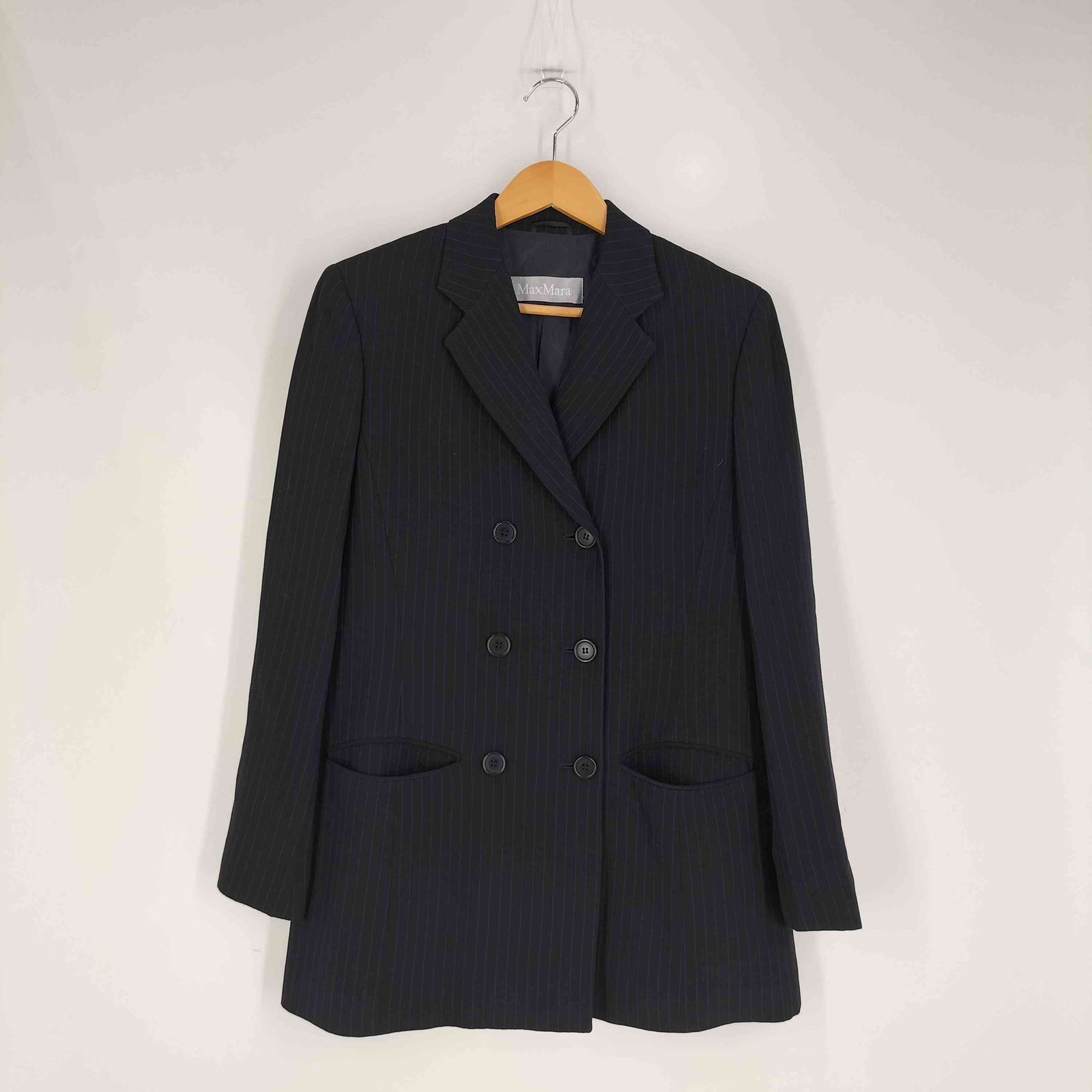 マックスマーラ MAX MARA 銀タグ ピンストライプ ダブルテーラード