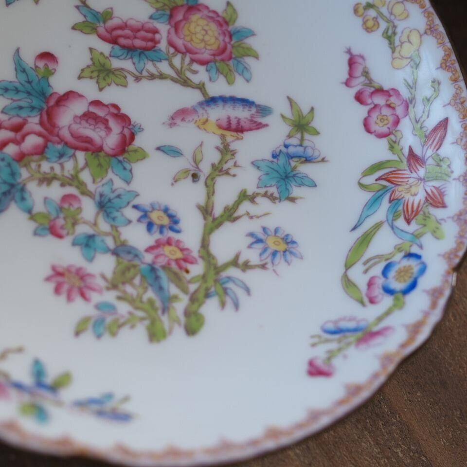 美品】英国ミントンminton 花鳥図柄 プレート単品 西洋陶磁 ティー