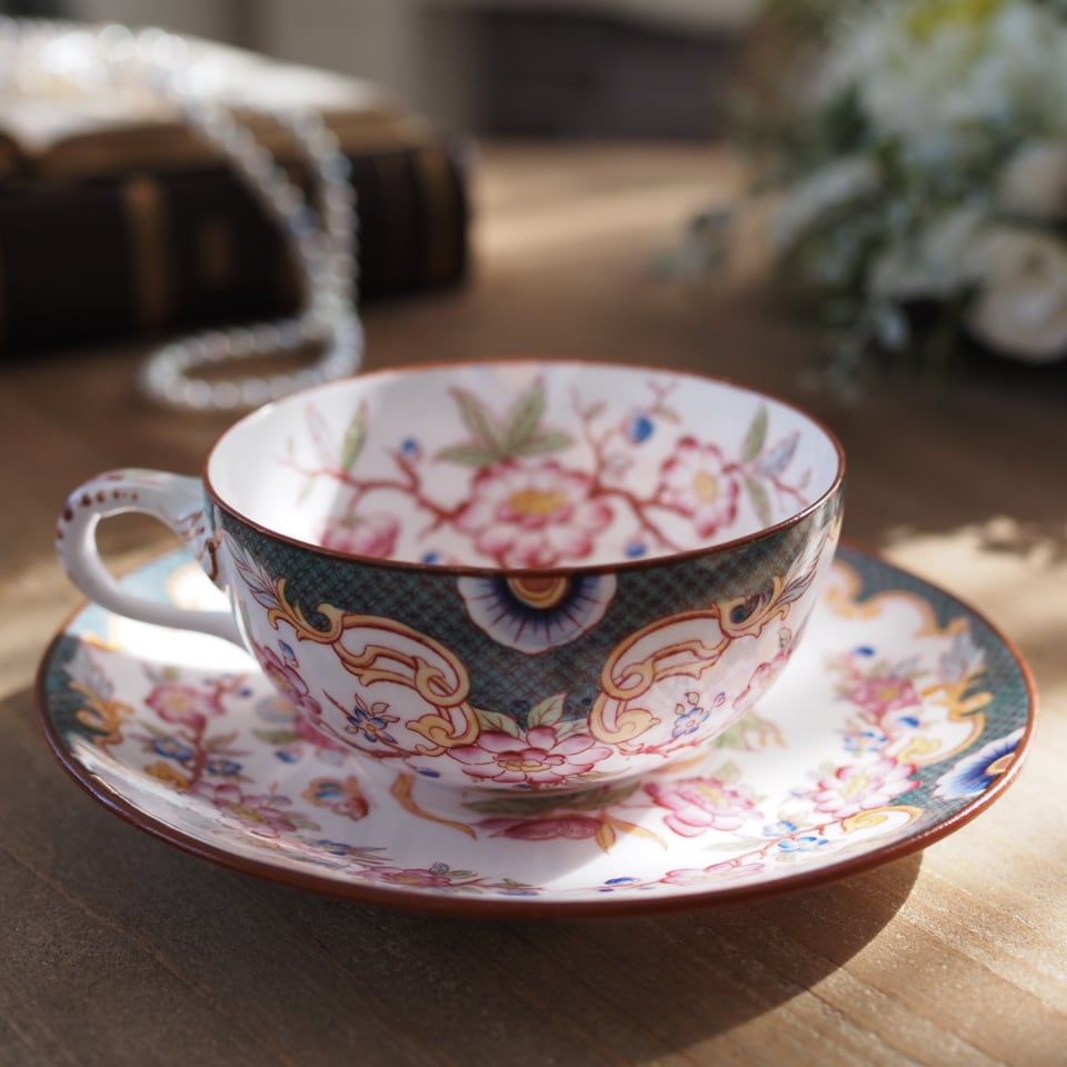 希少　美品　サルグミンヌ　カップ&ソーサー　フランスアンティーク 希少フランスアンティーク サルグミンヌ ミントン215 カップ＆ソーサー