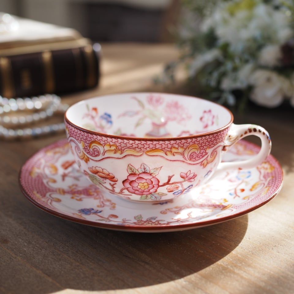 希少フランスアンティーク サルグミンヌ ミントン235 カップ＆ソーサー