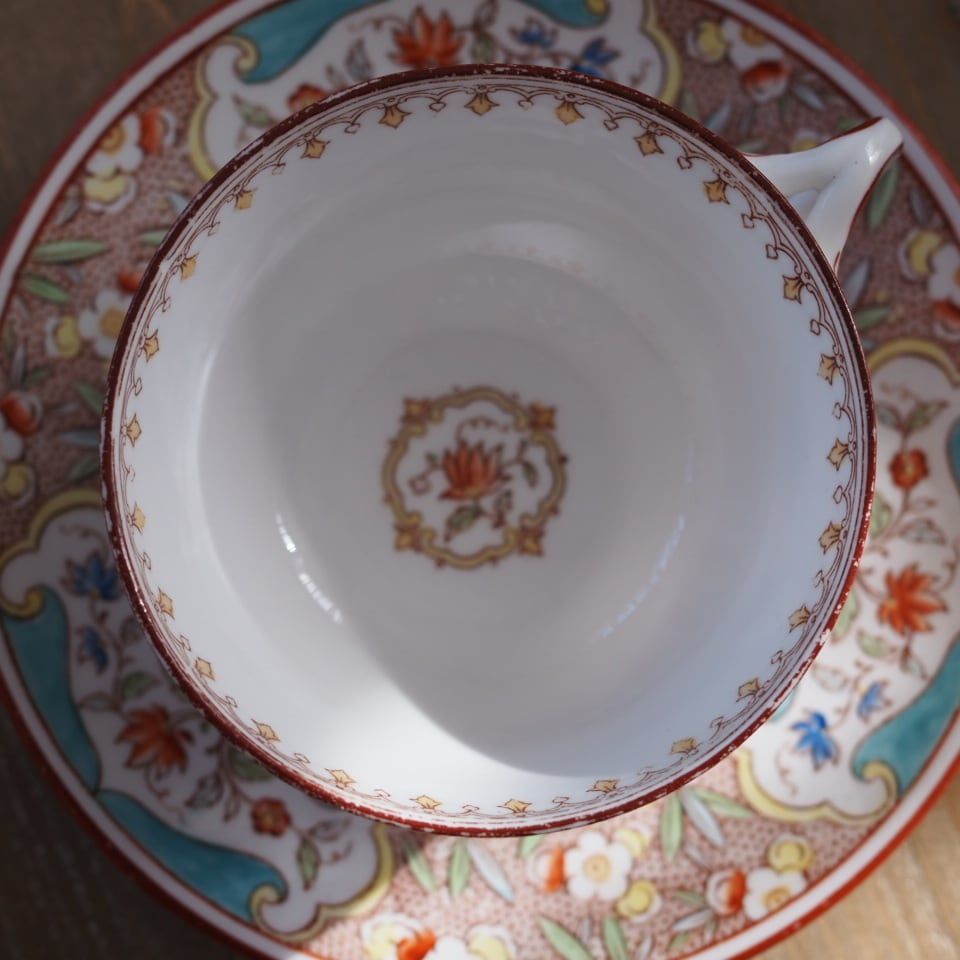 フランス　アンティーク食器　サルグミンヌ・ジアン・ルネビル　 3枚セット 希少フランスアンティーク サルグミンヌ ミントン767 カップ＆ソーサー