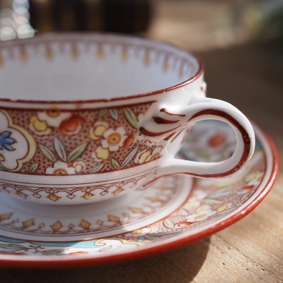 希少　美品　サルグミンヌ　カップ&ソーサー　フランスアンティーク 希少フランスアンティーク サルグミンヌ ミントン767 カップ＆ソーサー