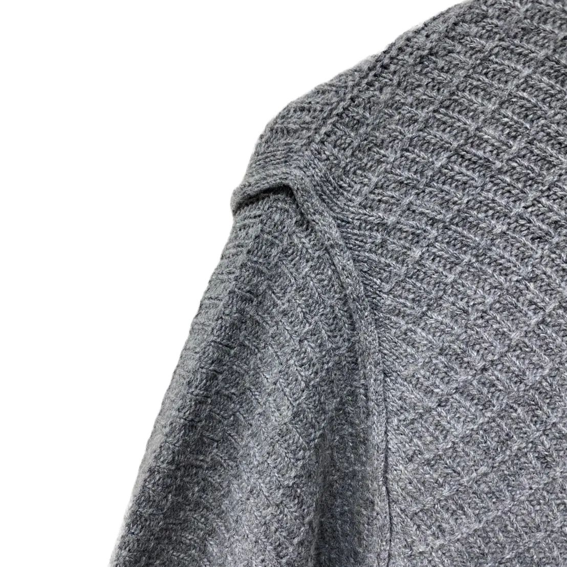 フェラガモ ハーフジップニット ガンチーニ レザー ウール70