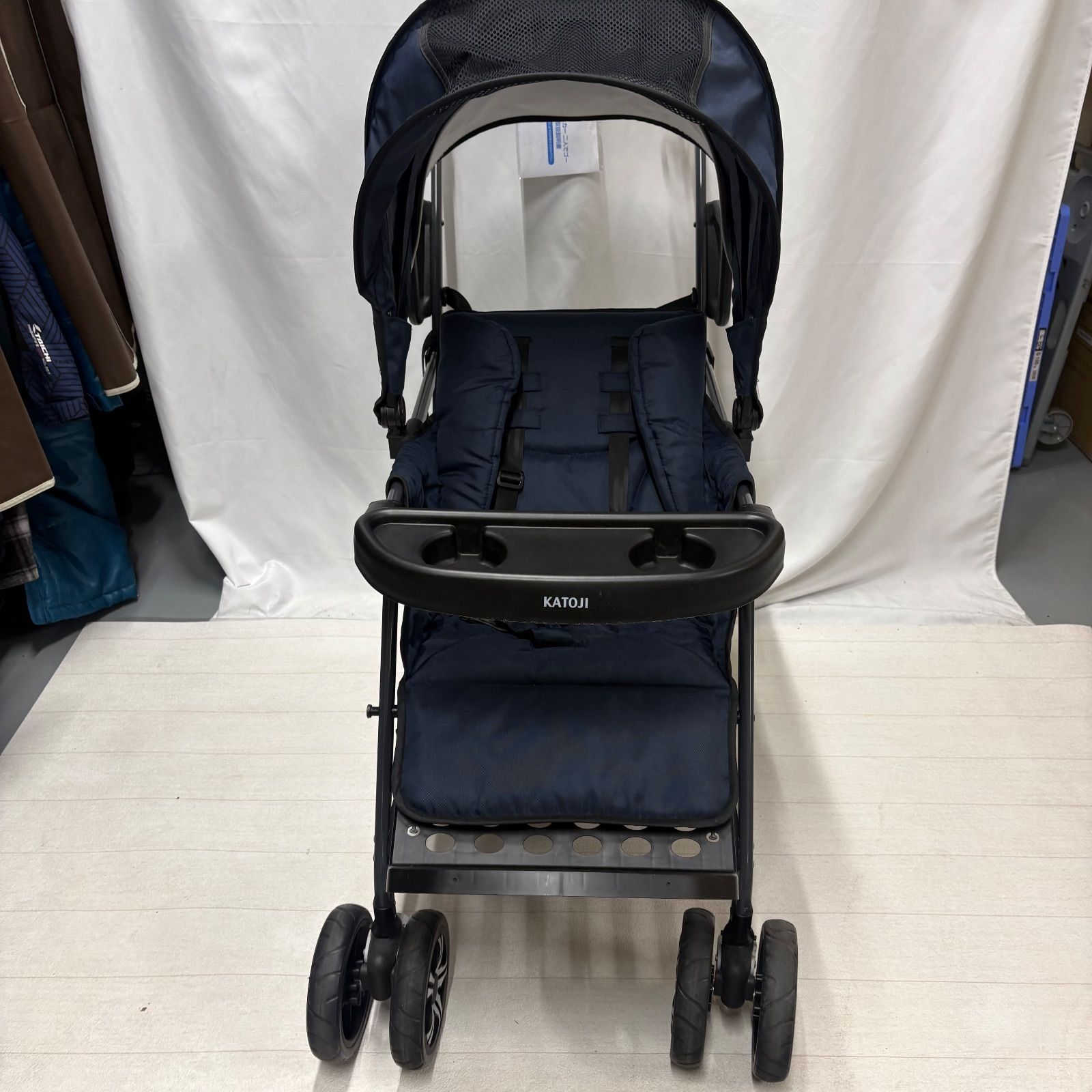 KATOJI ベビーカー 二人でゴー 二人乗り 双子 年子 ネイビー 説明書