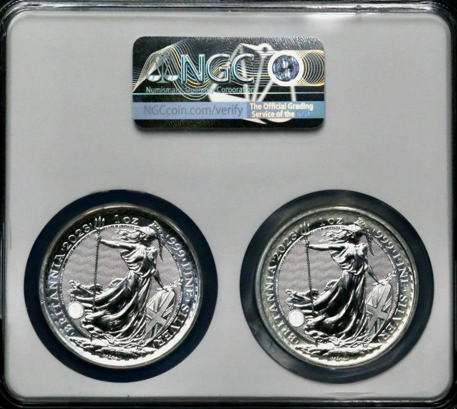 2023年 2ポンド シルバー ブリタニア ファイナル QE II & ファースト