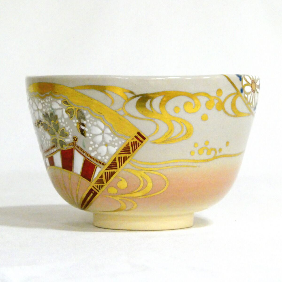 茶道具】鳴滝窯 橋本城岳造 仁清写 扇面文 茶碗【中古・美品】 - メルカリ