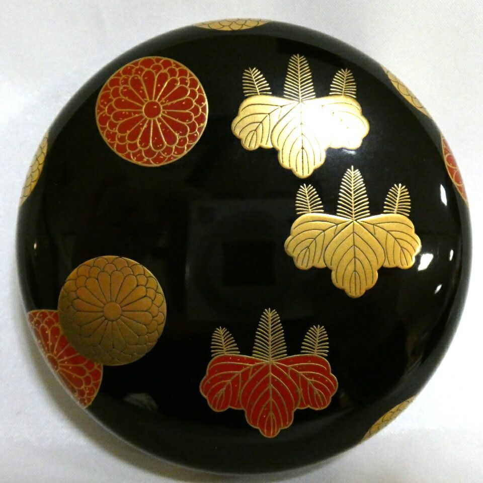 鵬雲斎宗匠御箱書】大阪漆匠 五代 川端近左作 高台寺蒔絵 菊桐 平棗