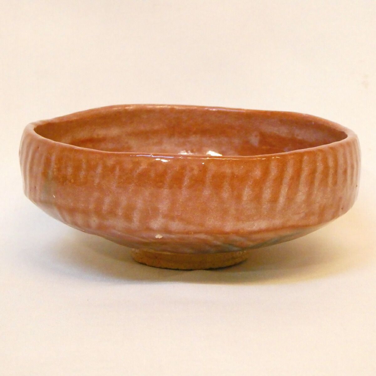 【茶道具】政所窯 永興明道造　赤茶碗（共箱） 茶道具】政所窯 永興明道造 赤茶碗（共箱）