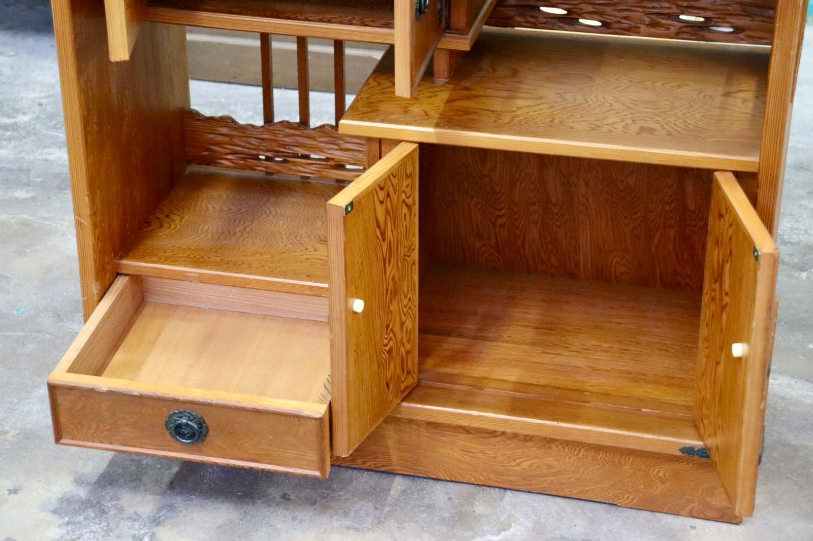 GMIK809○世界遺産屋久杉 茶棚 茶箪笥 飾り棚 サイドボード リビング