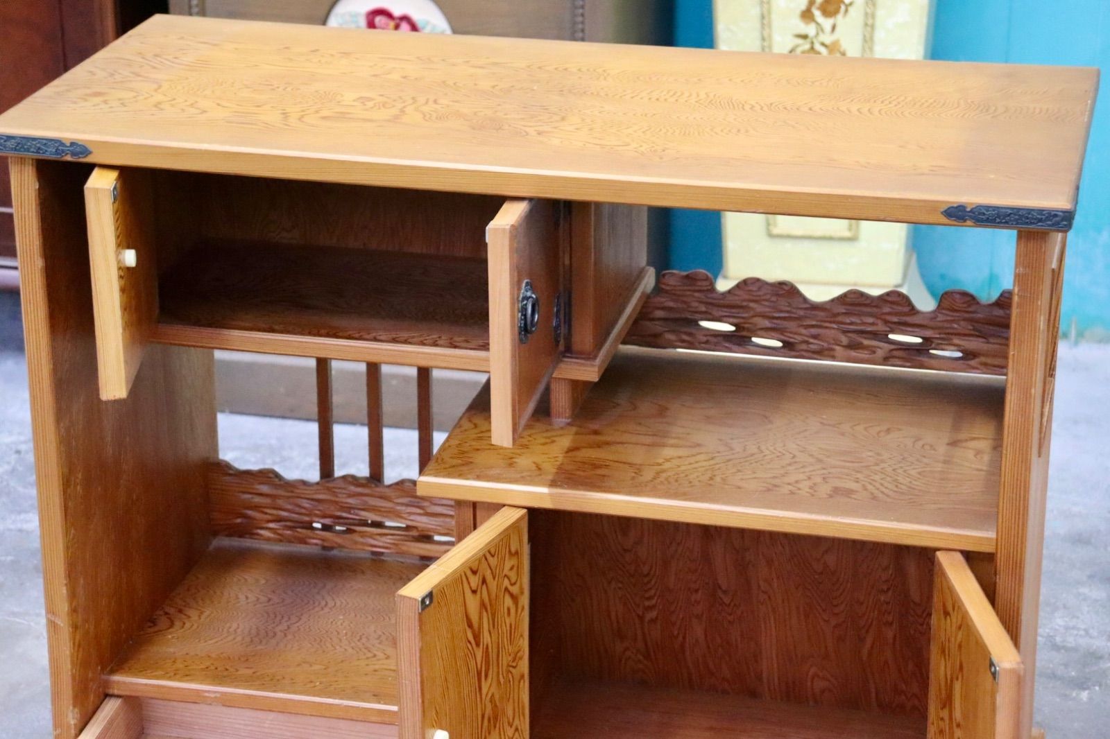 GMIK809○世界遺産屋久杉 茶棚 茶箪笥 飾り棚 サイドボード リビング