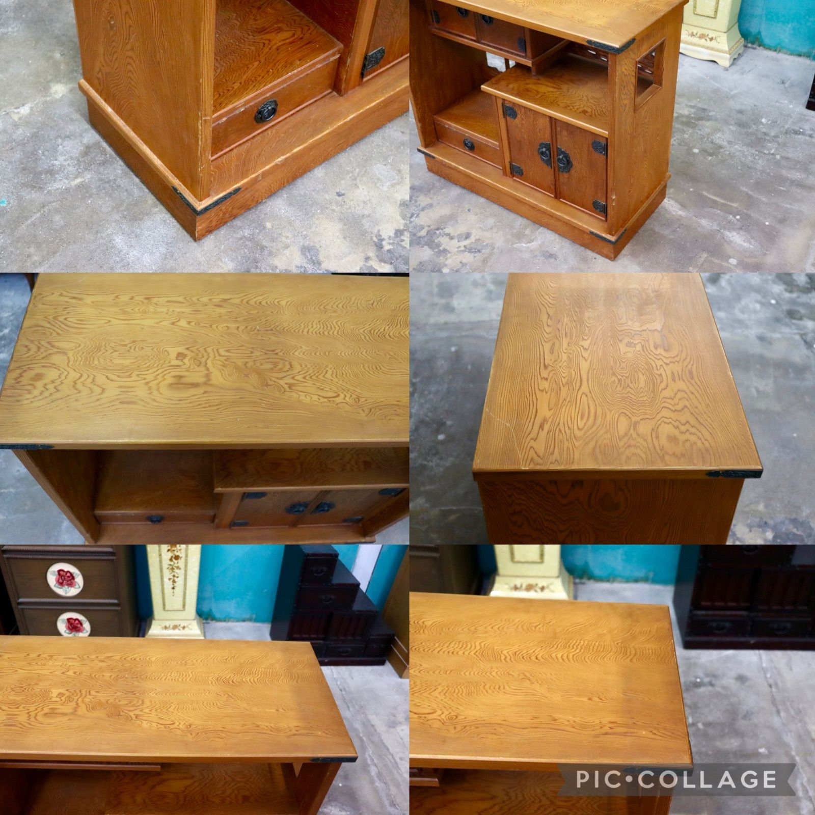 GMIK809○世界遺産屋久杉 茶棚 茶箪笥 飾り棚 サイドボード リビング