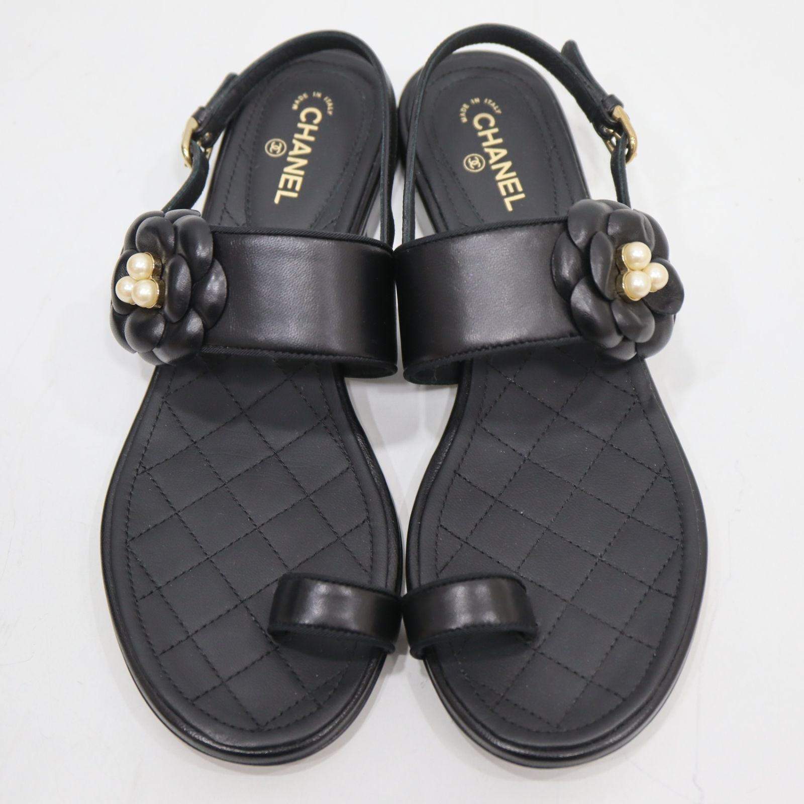 CHANEL シャネル サンダル G31666 カメリア サイズ38 約25cm