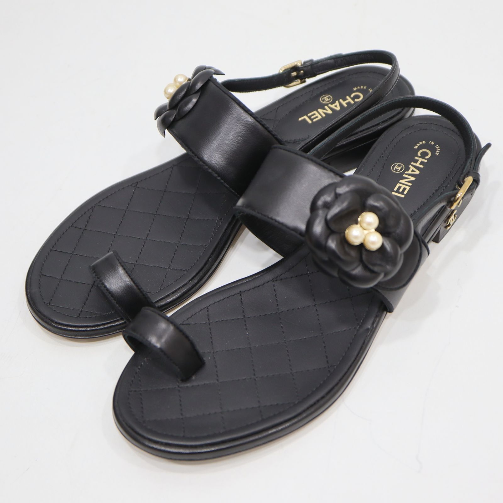 CHANEL シャネル サンダル G31666 カメリア サイズ38 約25cm