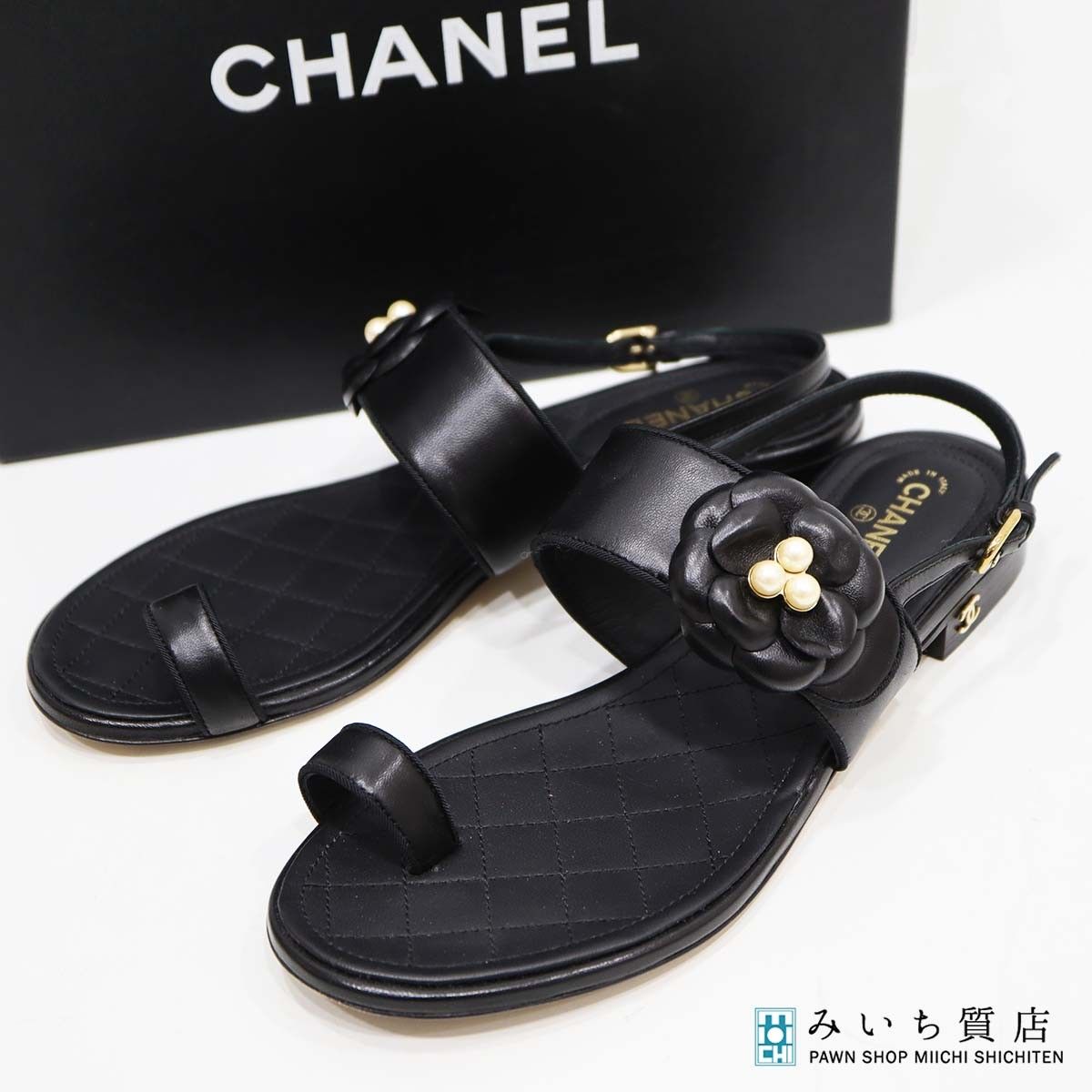 CHANEL シャネル サンダル G31666 カメリア サイズ38 約25cm