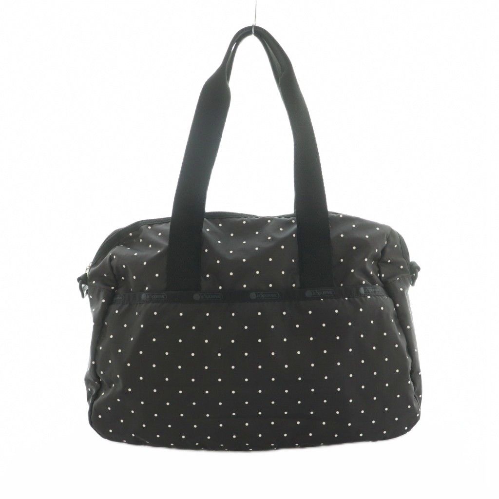 レスポートサック LesportSAC ドットボストンバッグ 黒 白 /MI □OS