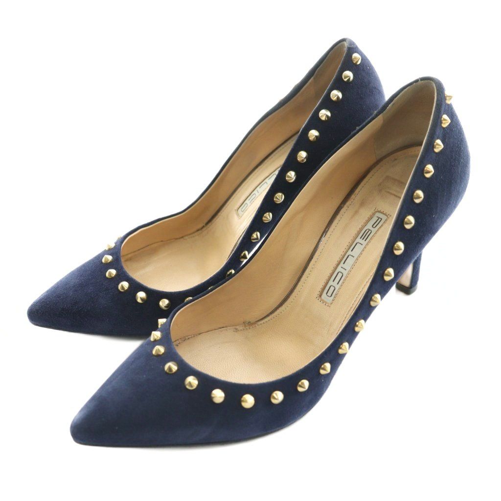 ペリーコ PELLICO スタッズパンプス／ネイビー37 美品！ ペリーコ PELLICO パンプス スタッズ 37 紺 ネイビー /SS □OS - メルカリ