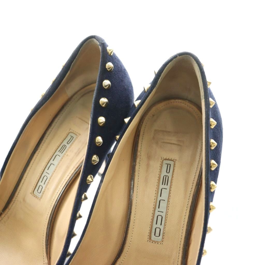 ペリーコ PELLICO パンプス スタッズ 37 紺 ネイビー /SS □OS - メルカリ