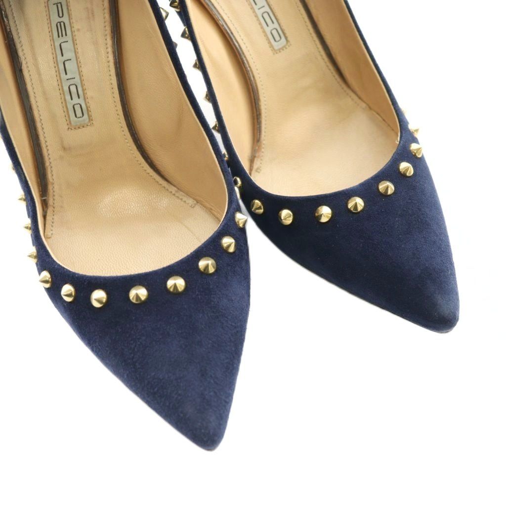 ペリーコ PELLICO パンプス スタッズ 37 紺 ネイビー /SS □OS - メルカリ