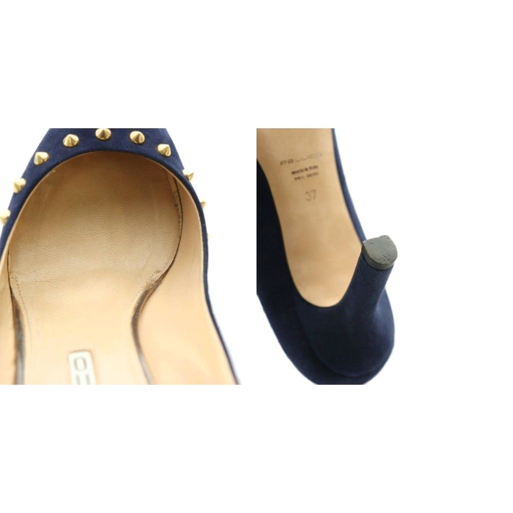 ペリーコ PELLICO パンプス スタッズ 37 紺 ネイビー /SS □OS - メルカリ