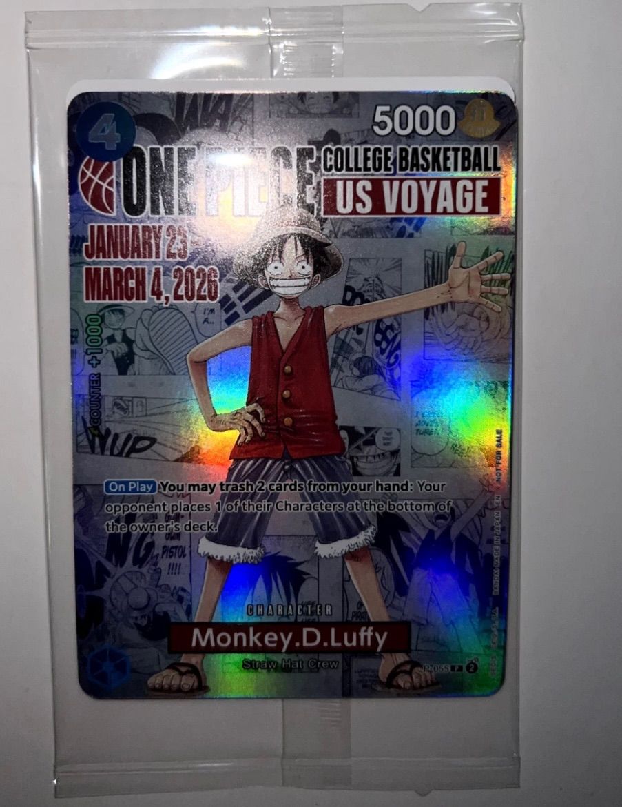 未開封・美品】ワンピース カレッジバスケ ルフィカード 海外限定