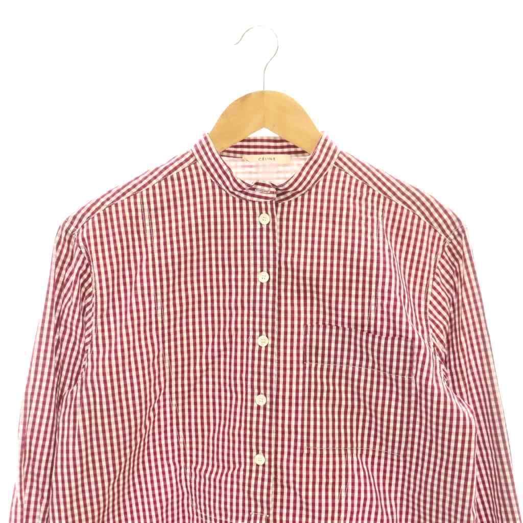 セリーヌ CELINE フィービー期チェックカラースタンドカラーL/S