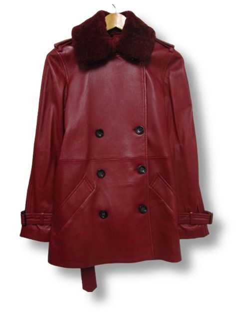 極美品】COACH コーチ 本革 ラムレザー ハーフコート トレンチコート  