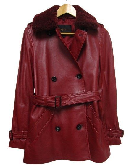 極美品】COACH コーチ 本革 ラムレザー ハーフコート トレンチコート  