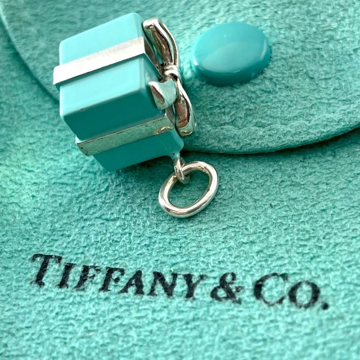 ティファニー プレゼント ボックス ブルー エナメル ペンダント YK6fe