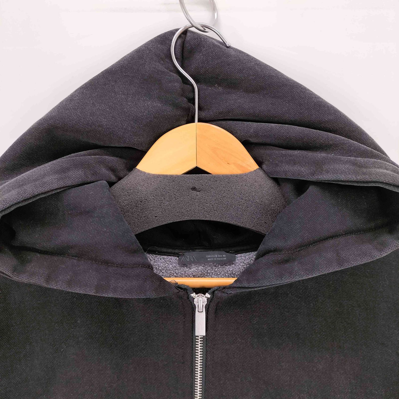 ザラ ZARA ウォッシュ加工ジッパー仕様フーディ メンズ import：M 