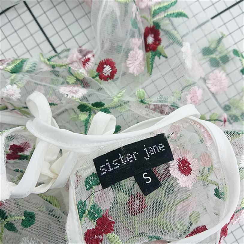 sister jane 花刺繍ワンピース ◇ ⊂ シスター ジェーン sister jane フラワー刺繍レースワンピース S