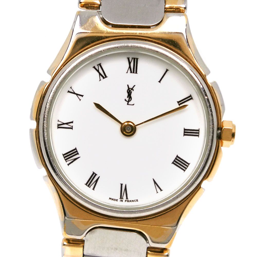 極美品 イヴサンローラン 腕時計 クオーツ シルバー文字盤 ステンレス SAINT LAURENT - 【YVES SAINT LAURENT】イヴ・サンローラン