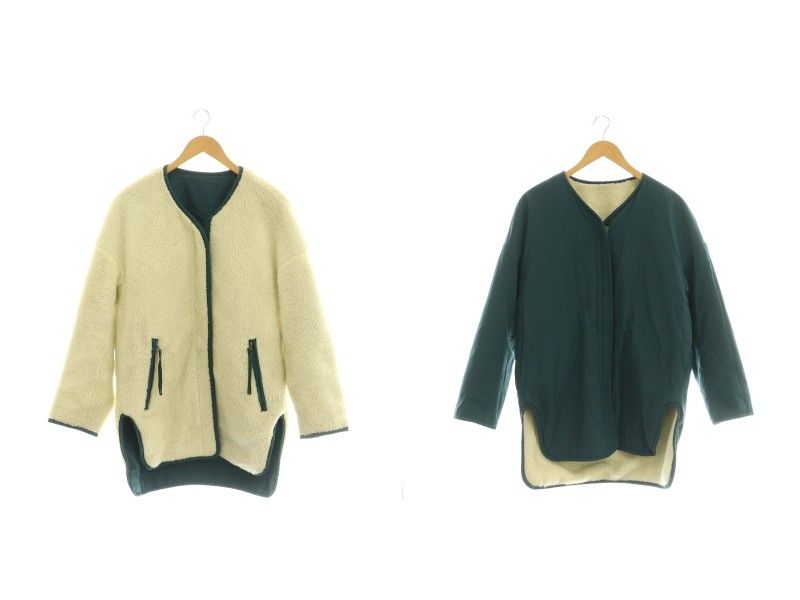 ナゴンスタンス nagonstans リバーシブル ノーカラーボアコート  