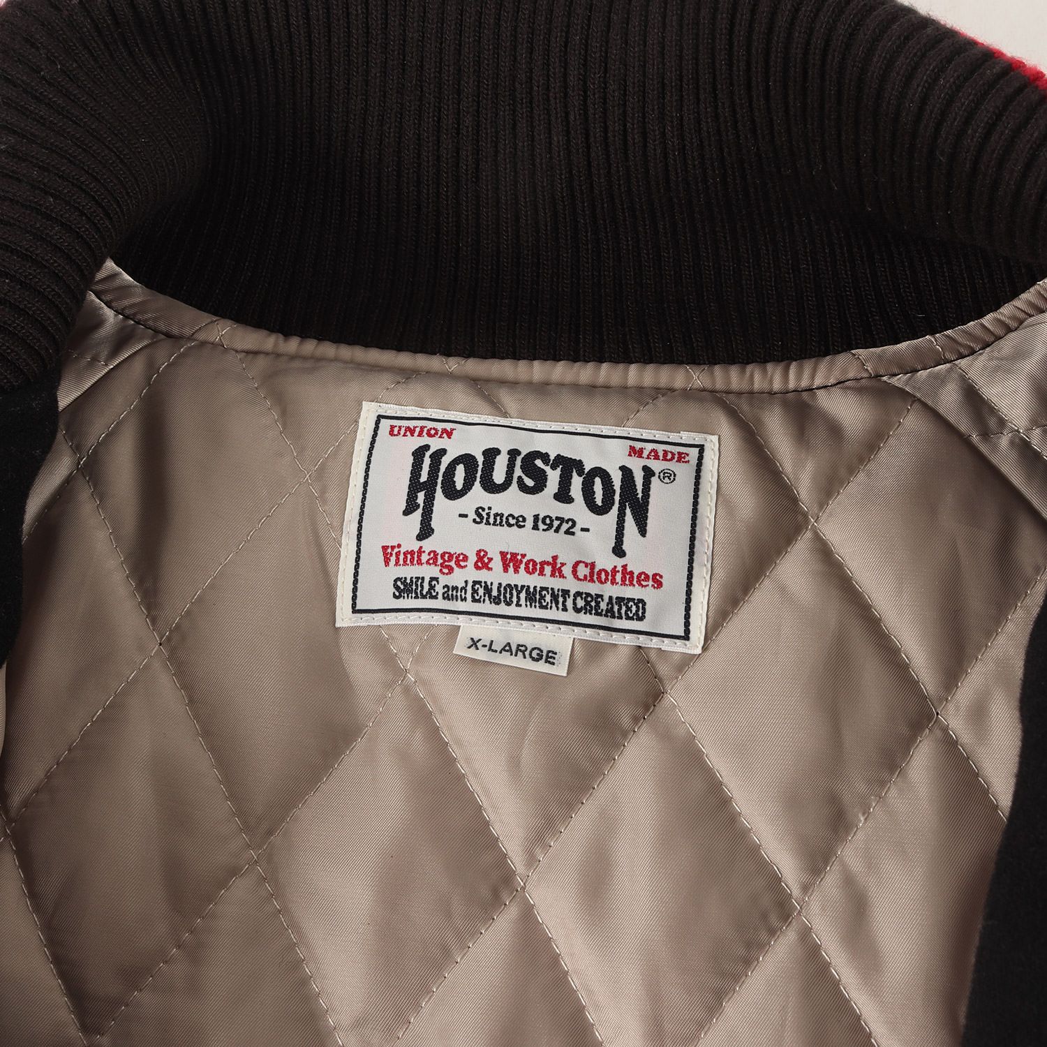 HOUSTON ヒューストン コート ブラック 黒 サイズ:XL | ワッペン付き 