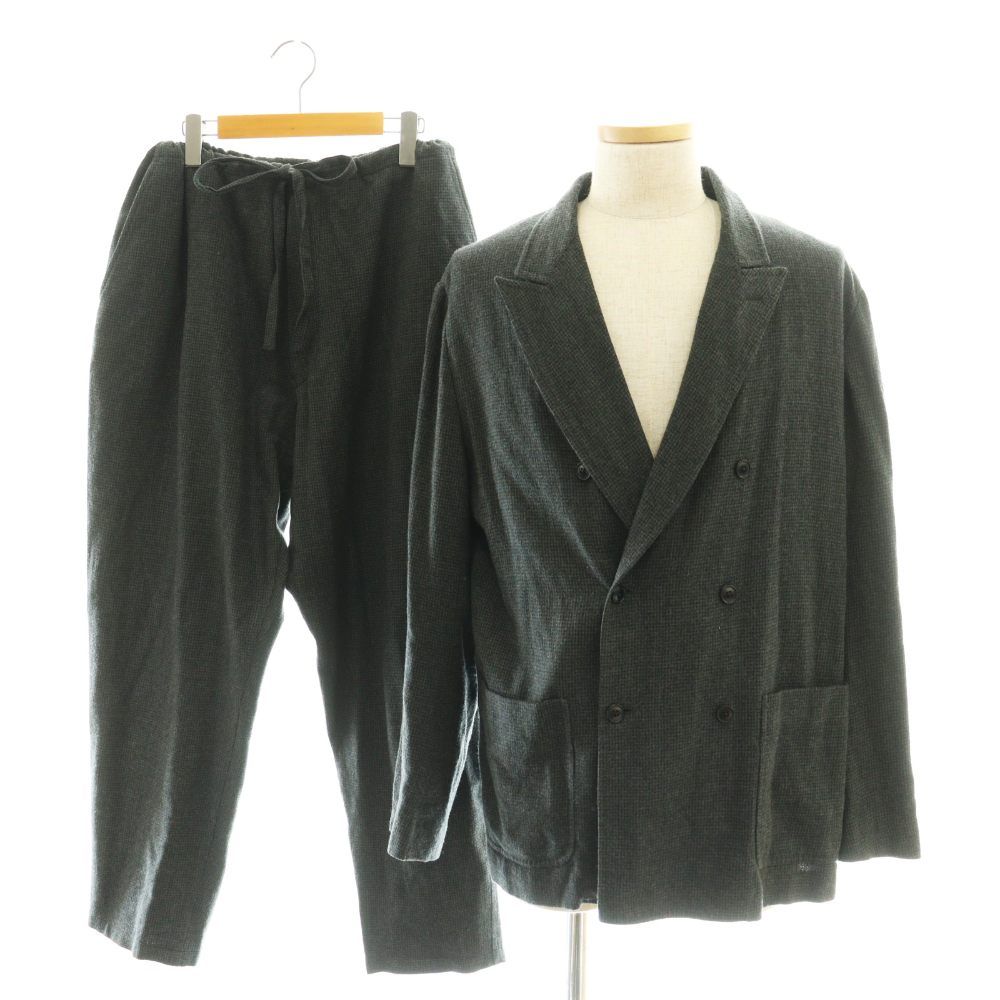 COMOLI ダークグレー サイズ2 セットアップ コモリ COMOLI 強縮ウールダブルブレステッドジャケット×イージー