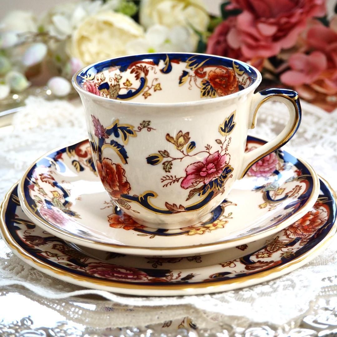 美品 英国メイソンズMason's ブルーマンダレイ トリオ カップ