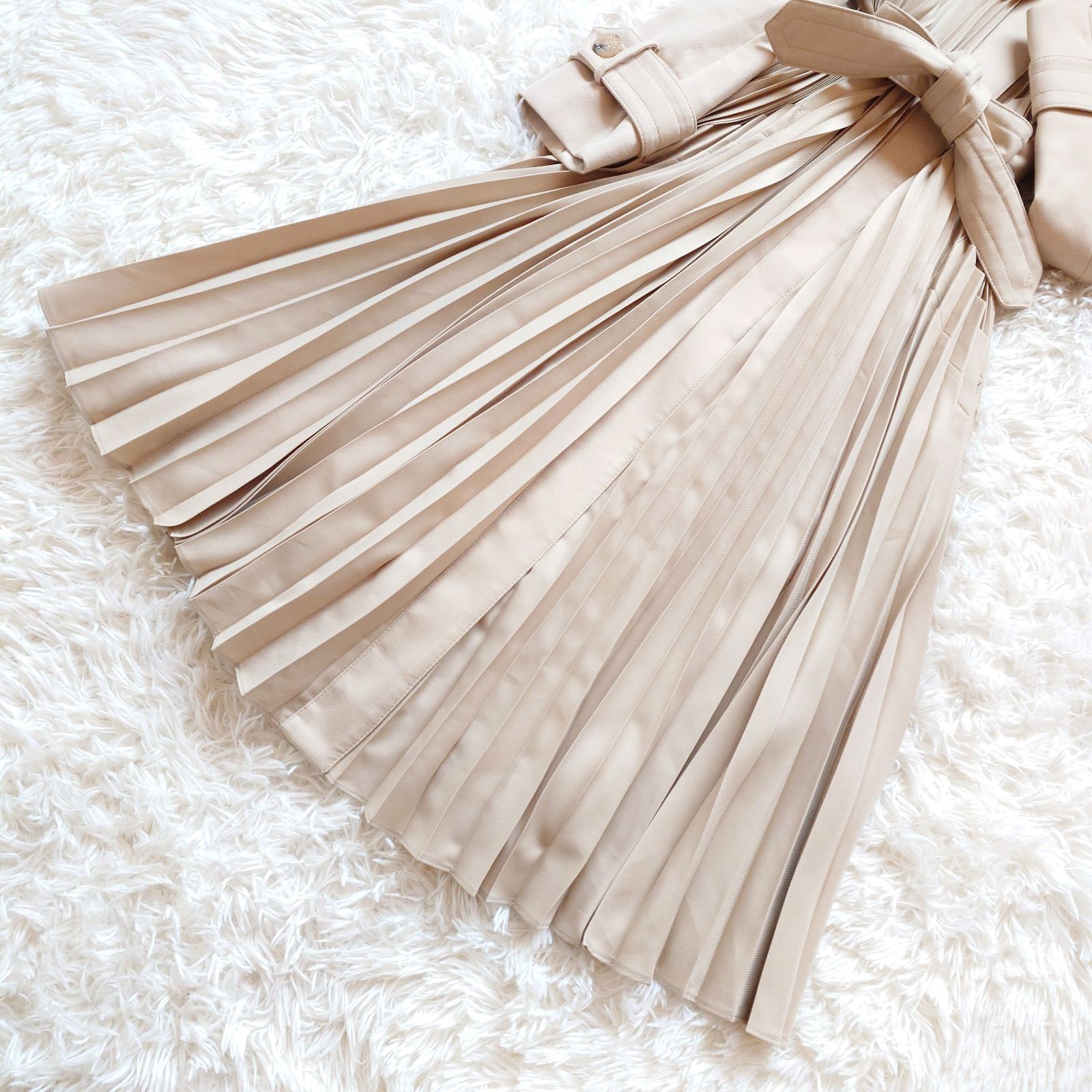 サンドロ sandro プリーツ トレンチコート ワンピース ドレス 2way