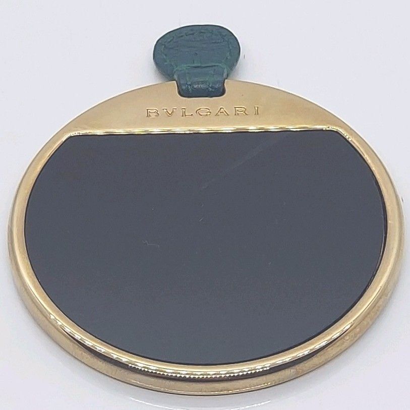 ブルガリ コンパクトミラー 携帯ミラー ケース入り グリーン BVLGARI