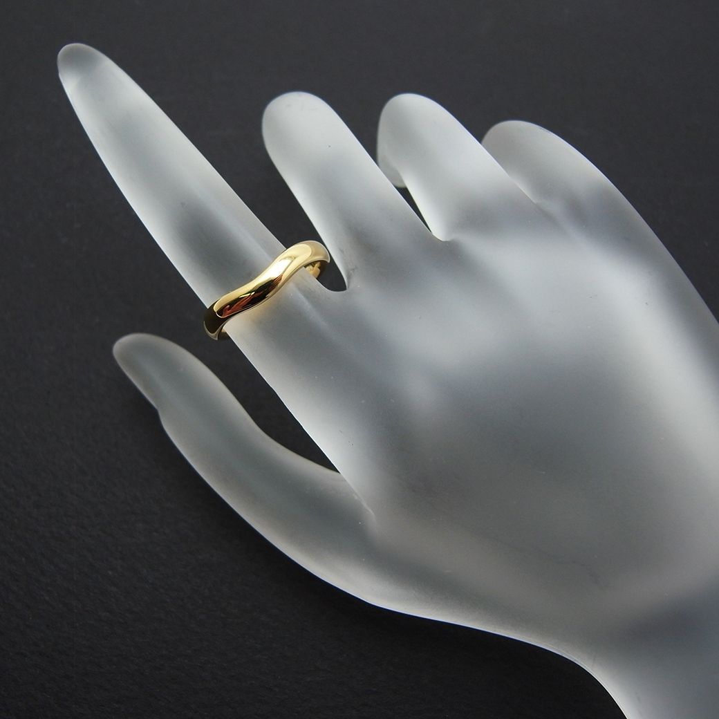 ティファニー ワイド カーブドバンド リング 8号 750YG 新品仕上げ S