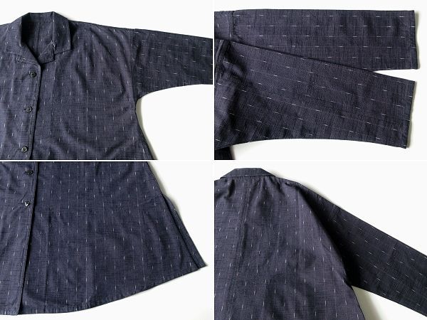 未使用 定価93500円 久留米絣工房 藍木野 雨ふり柄 ビッグブラウザー