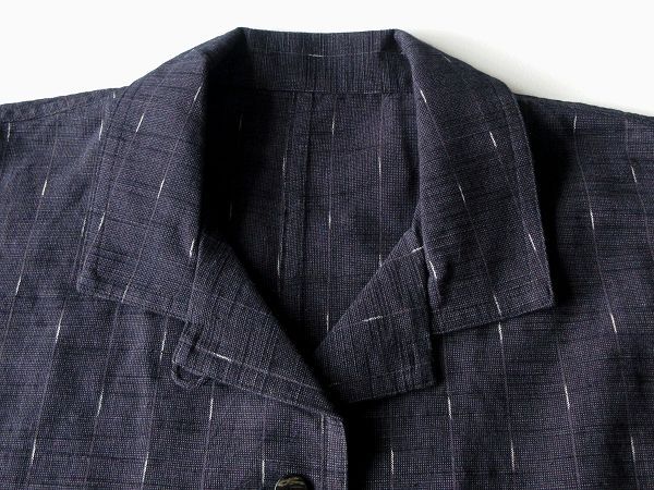 未使用 定価93500円 久留米絣工房 藍木野 雨ふり柄 ビッグブラウザー