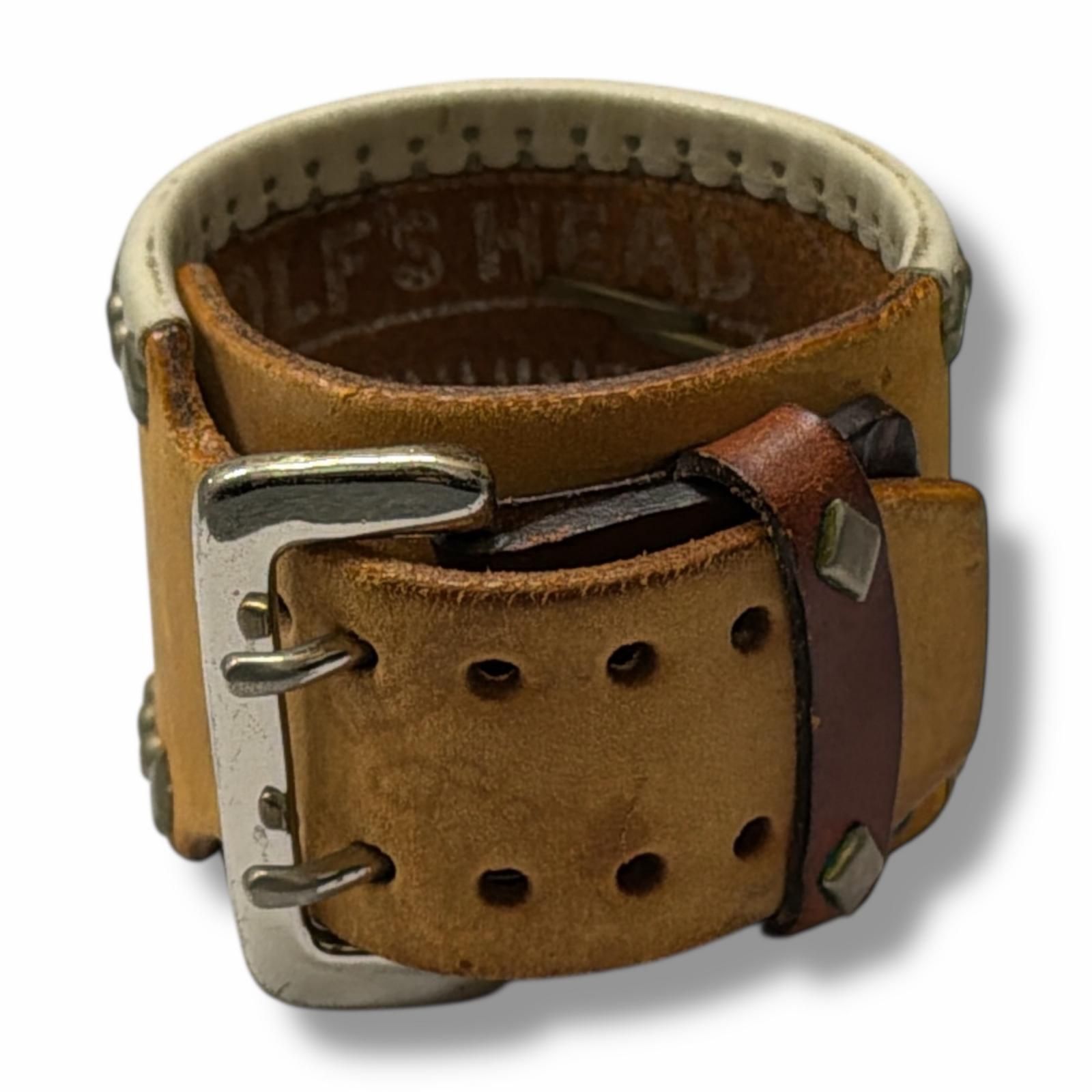 WOLF'S HEAD レザースタッズターコイズブレスレット ブレスレット