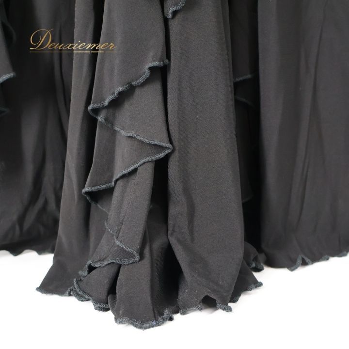 フラメンコ 衣装 ファルダ スカート ブラック系 ハイウエスト 無地