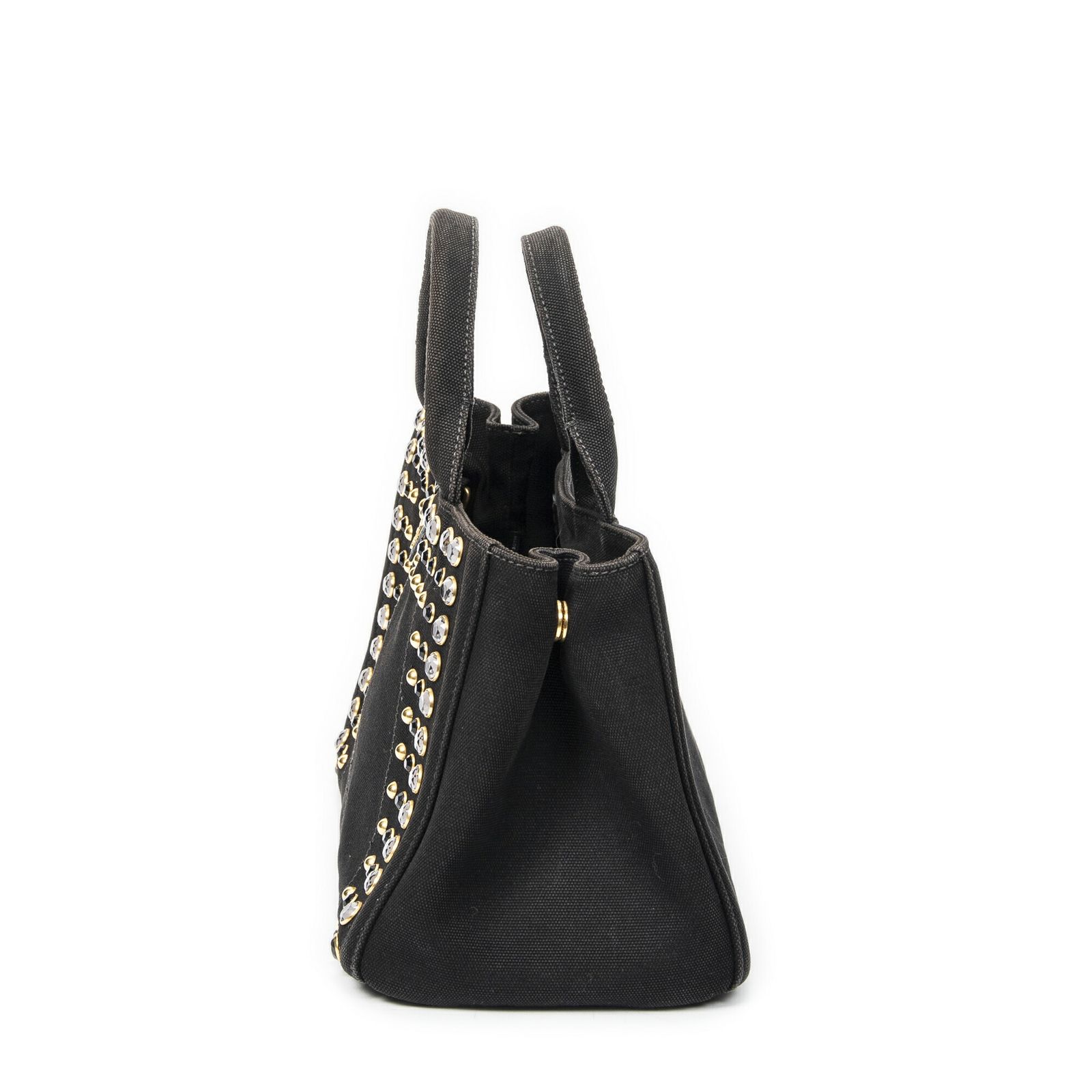 PRADA カナパ　スタッズ　黒 PRADA カナパ スタッズバッグ 黒