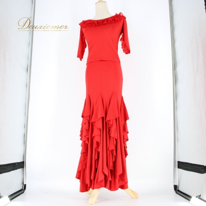 社交ダンス 衣装 スタンダード 上下セット ツーピース レッスンウェア