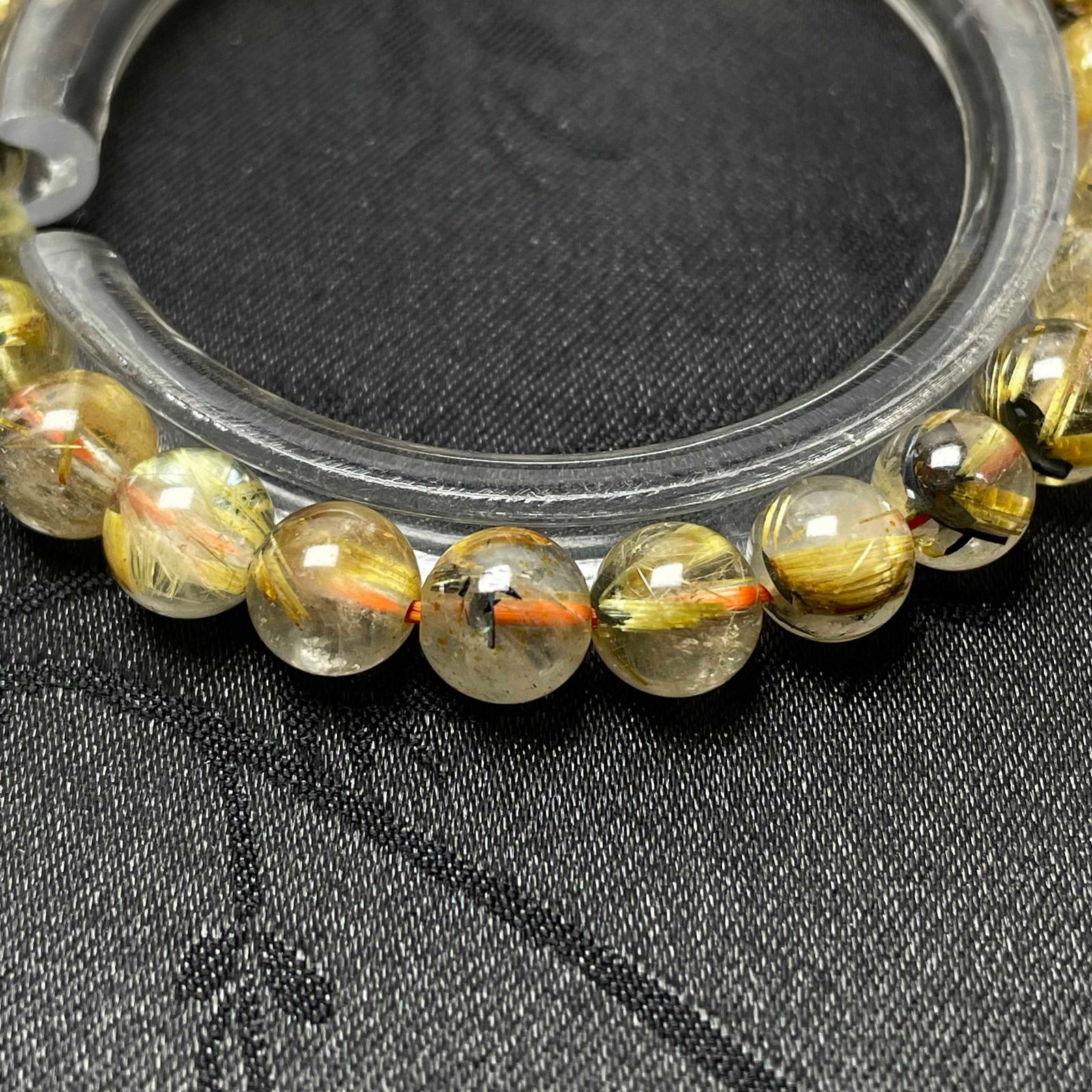 天然美品☆【25A太陽花タイチンルチル】☆黄金針水晶ブレスレット